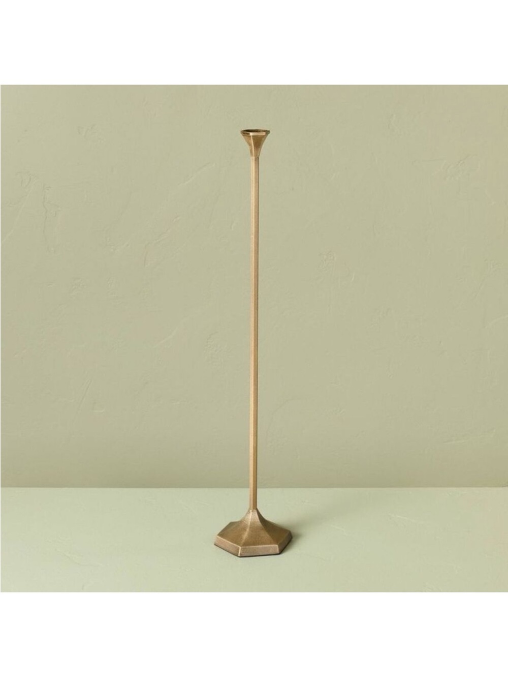 30"x5.8" Oversized Floor Taper Candlestick Brass - Hearth & Hand with Magnolia